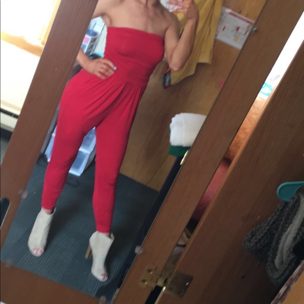Red jumpsuit